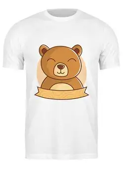 Заказать мужскую футболку в Москве. Футболка классическая Спящий медвежонок от svetlanas - готовые дизайны и нанесение принтов.
