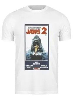 Заказать мужскую футболку в Москве. Футболка классическая Jaws / Челюсти от KinoArt - готовые дизайны и нанесение принтов.