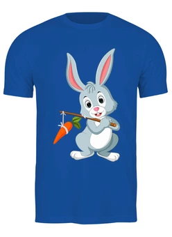 Заказать мужскую футболку в Москве. Футболка классическая Кролик рыбак от skynatural - готовые дизайны и нанесение принтов.