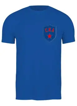 Заказать мужскую футболку в Москве. Футболка классическая СКА щит от hockey_by_M - готовые дизайны и нанесение принтов.