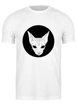 Заказать мужскую футболку в Москве. Футболка классическая Кошка от YellowCloverShop - готовые дизайны и нанесение принтов.