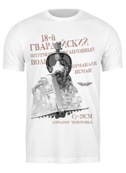Заказать мужскую футболку в Москве. Футболка классическая Штурмовой авиаполк от Рустам Юсупов - готовые дизайны и нанесение принтов.