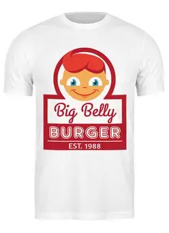Заказать мужскую футболку в Москве. Футболка классическая Big Belly Burger от coolmag - готовые дизайны и нанесение принтов.