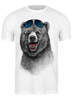 Заказать мужскую футболку в Москве. Футболка классическая Позитивный медведь от Leichenwagen - готовые дизайны и нанесение принтов.