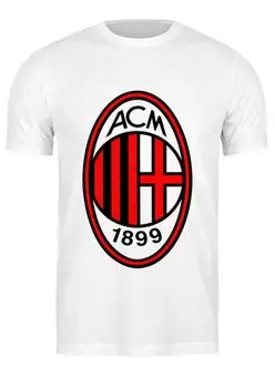 Заказать мужскую футболку в Москве. Футболка классическая AC Milan от YellowCloverShop - готовые дизайны и нанесение принтов.