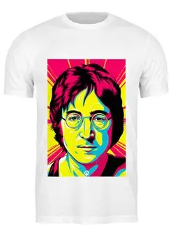 Заказать мужскую футболку в Москве. Футболка классическая Джон Леннон от Виктор Гришин - готовые дизайны и нанесение принтов.