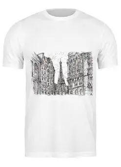Заказать мужскую футболку в Москве. Футболка классическая Париж от Picasso - готовые дизайны и нанесение принтов.