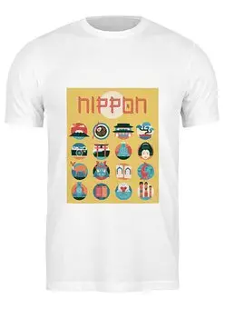 Заказать мужскую футболку в Москве. Футболка классическая Япония от Виктор Гришин - готовые дизайны и нанесение принтов.