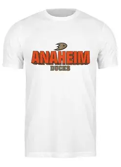 Заказать мужскую футболку в Москве. Футболка классическая Anaheim Ducks от kspsshop - готовые дизайны и нанесение принтов.