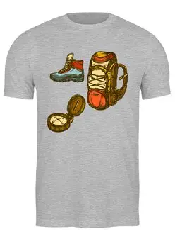 Заказать мужскую футболку в Москве. Футболка классическая Hiking от oneredfoxstore@gmail.com - готовые дизайны и нанесение принтов.