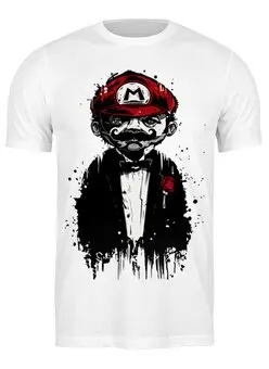 Заказать мужскую футболку в Москве. Футболка классическая Godfather Mario от Vasilixa - готовые дизайны и нанесение принтов.
