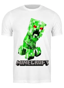 Заказать мужскую футболку в Москве. Футболка классическая MINECRAFT CREEPER от weeert - готовые дизайны и нанесение принтов.