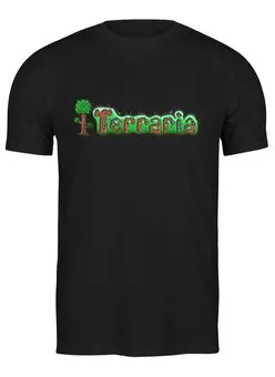 Заказать мужскую футболку в Москве. Футболка классическая Terraria от game-fan - готовые дизайны и нанесение принтов.