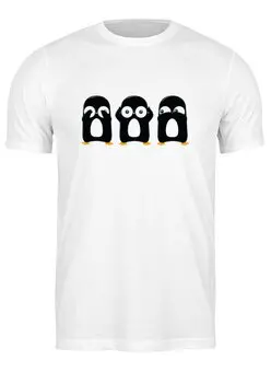 Заказать мужскую футболку в Москве. Футболка классическая Пингвины от fanart - готовые дизайны и нанесение принтов.