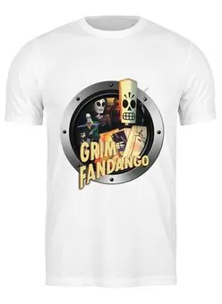 Заказать мужскую футболку в Москве. Футболка классическая Grim Fandango от THE_NISE  - готовые дизайны и нанесение принтов.