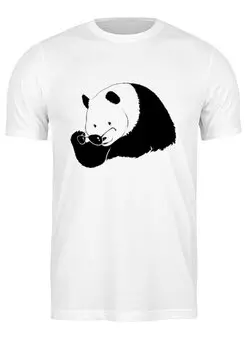 Заказать мужскую футболку в Москве. Футболка классическая Панда  от ПРИНТЫ ПЕЧАТЬ  - готовые дизайны и нанесение принтов.