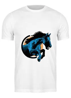 Заказать мужскую футболку в Москве. Футболка классическая Лошадь от YellowCloverShop - готовые дизайны и нанесение принтов.