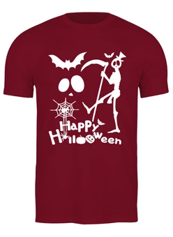 Заказать мужскую футболку в Москве. Футболка классическая Happy Halloween от skynatural - готовые дизайны и нанесение принтов.