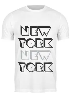 Заказать мужскую футболку в Москве. Футболка классическая New York от pyzhik - готовые дизайны и нанесение принтов.