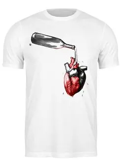 Заказать мужскую футболку в Москве. Футболка классическая Сердце от Тот Самый - готовые дизайны и нанесение принтов.