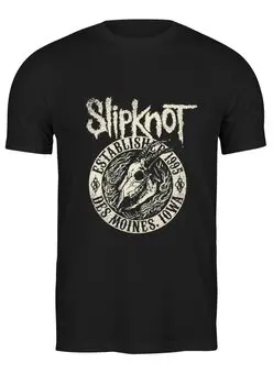 Заказать мужскую футболку в Москве. Футболка классическая Slipknot от geekbox - готовые дизайны и нанесение принтов.