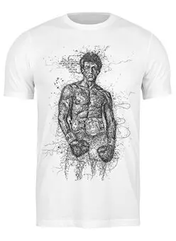 Заказать мужскую футболку в Москве. Футболка классическая Rocky от Leichenwagen - готовые дизайны и нанесение принтов.