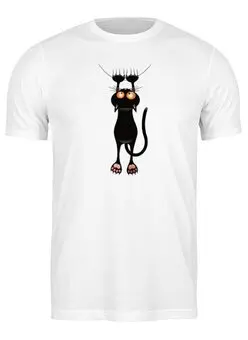 Заказать мужскую футболку в Москве. Футболка классическая кошка от queen  - готовые дизайны и нанесение принтов.
