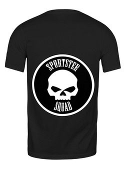 Заказать мужскую футболку в Москве. Футболка классическая Willie Skull Black от Sportster Squad - готовые дизайны и нанесение принтов.