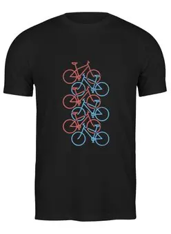 Заказать мужскую футболку в Москве. Футболка классическая Велосипеды от printik - готовые дизайны и нанесение принтов.