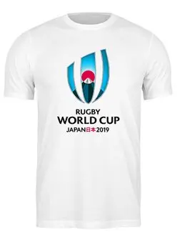 Заказать мужскую футболку в Москве. Футболка классическая RWC 2019 от rugby - готовые дизайны и нанесение принтов.