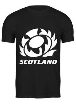 Заказать мужскую футболку в Москве. Футболка классическая Шотландия регби от rugby - готовые дизайны и нанесение принтов.