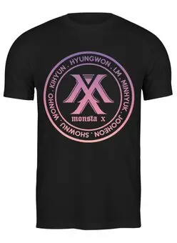 Заказать мужскую футболку в Москве. Футболка классическая Monsta X от geekbox - готовые дизайны и нанесение принтов.