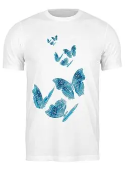 Заказать мужскую футболку в Москве. Футболка классическая Лёгкий полёт бабочек от tanyazet - готовые дизайны и нанесение принтов.