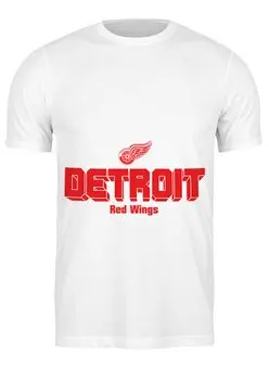 Заказать мужскую футболку в Москве. Футболка классическая Detroit Red Wings от kspsshop - готовые дизайны и нанесение принтов.