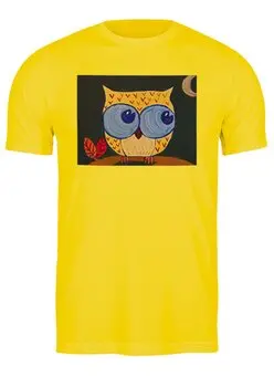 Заказать мужскую футболку в Москве. Футболка классическая сова ночью. от Stefan Tala - готовые дизайны и нанесение принтов.