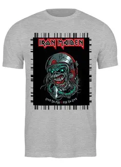 Заказать мужскую футболку в Москве. Футболка классическая Iron Maiden от Leichenwagen - готовые дизайны и нанесение принтов.