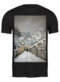 Заказать мужскую футболку в Москве. Футболка классическая Снег в Лувесьене (картина Альфреда Сислея) от trend - готовые дизайны и нанесение принтов.