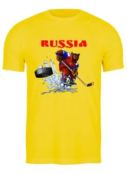 Заказать мужскую футболку в Москве. Футболка классическая Россия  от T-shirt print  - готовые дизайны и нанесение принтов.