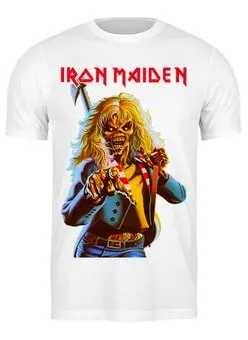 Заказать мужскую футболку в Москве. Футболка классическая Iron Maiden Band от Leichenwagen - готовые дизайны и нанесение принтов.