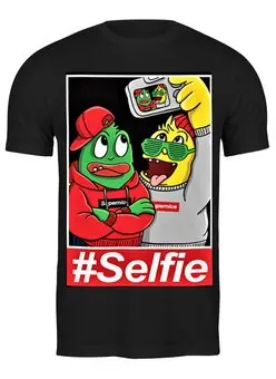 Заказать мужскую футболку в Москве. Футболка классическая #Selfie от Print design  - готовые дизайны и нанесение принтов.