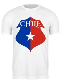 Заказать мужскую футболку в Москве. Футболка классическая Сборная Чили по футболу от printik - готовые дизайны и нанесение принтов.