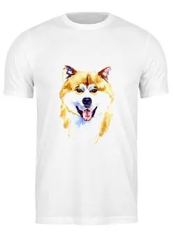 Заказать мужскую футболку в Москве. Футболка классическая Собачка от THE_NISE  - готовые дизайны и нанесение принтов.
