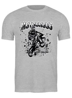 Заказать мужскую футболку в Москве. Футболка классическая Мотокросс от T-shirt print  - готовые дизайны и нанесение принтов.