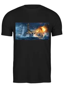 Заказать мужскую футболку в Москве. Футболка классическая World of Warships от TheAndarz  - готовые дизайны и нанесение принтов.