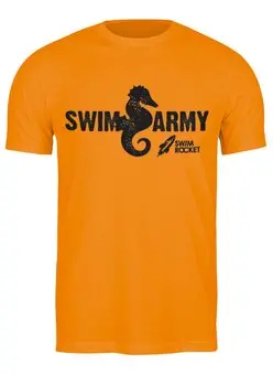 Заказать мужскую футболку в Москве. Футболка классическая Swim Army от Swimrocket - школа плавания - готовые дизайны и нанесение принтов.