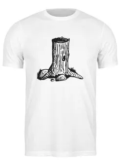 Заказать мужскую футболку в Москве. Футболка классическая Пень дерева от oneredfoxstore@gmail.com - готовые дизайны и нанесение принтов.