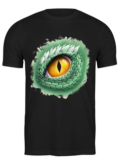 Заказать мужскую футболку в Москве. Футболка классическая Глаз зеленого дракона от tigerda  - готовые дизайны и нанесение принтов.