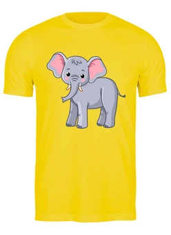 Заказать мужскую футболку в Москве. Футболка классическая Милый слонёнок от skynatural - готовые дизайны и нанесение принтов.