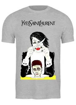 Заказать мужскую футболку в Москве. Футболка классическая Marilyn Manson от Leichenwagen - готовые дизайны и нанесение принтов.