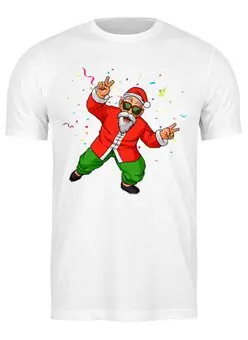 Заказать мужскую футболку в Москве. Футболка классическая Master Roshi Santa от balden - готовые дизайны и нанесение принтов.